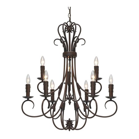 Marcellis 9 Light Dark Natural Iron Chandelier with Clear Glass Shade Marcellis 9 Light Dark Natural Iron Chandelier with Clear Glass Shade